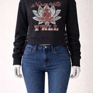 Black Graphic Shyanne Crop Sweatshirt